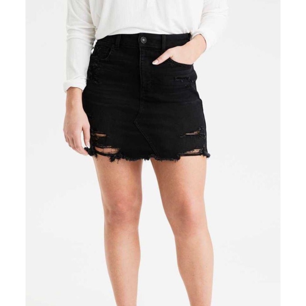AE black jean skirt